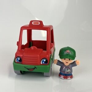 Little People Red Pizza Delivery Truck Car Vehicle & Figure 2018 Fisher Price